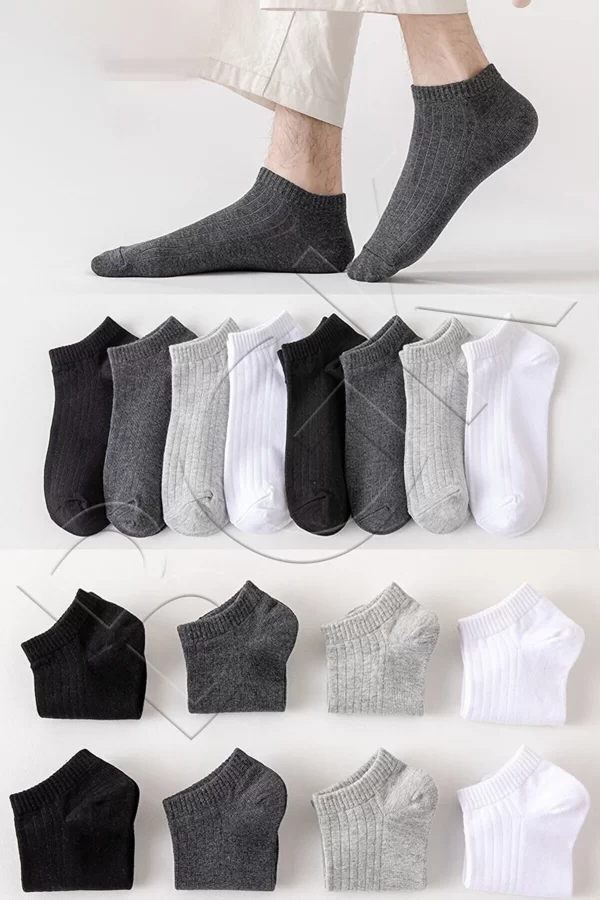 BGKUnisex 8 Çift Pamuklu Basic Derbili Çorap